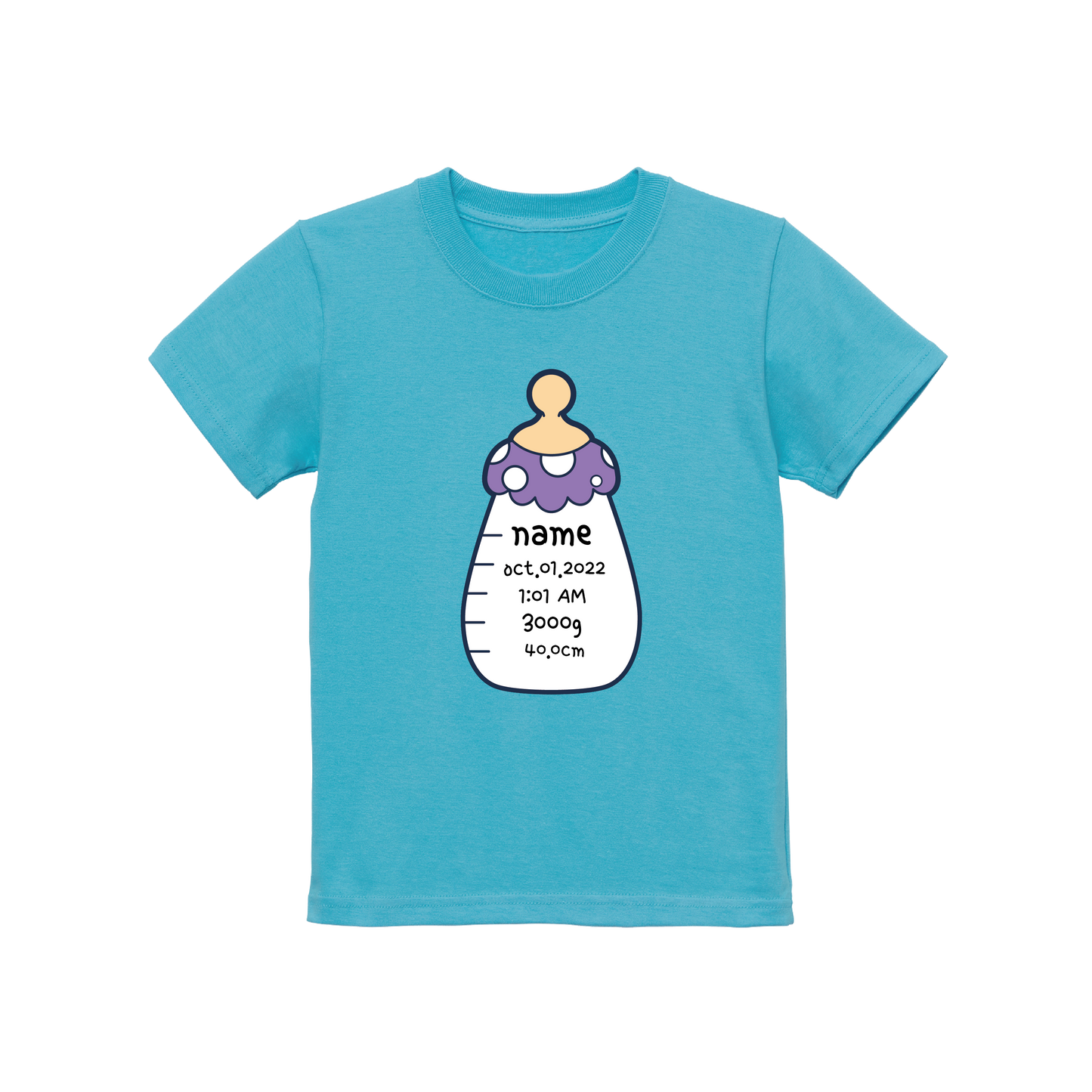 哺乳瓶tシャツ(アクアブルー)
