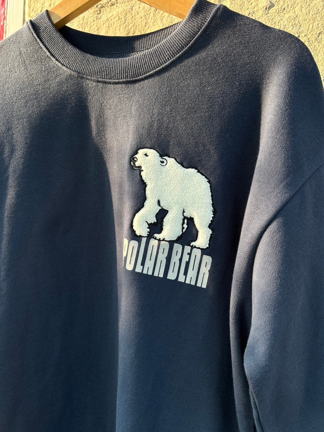 patch work　polar bear sweat