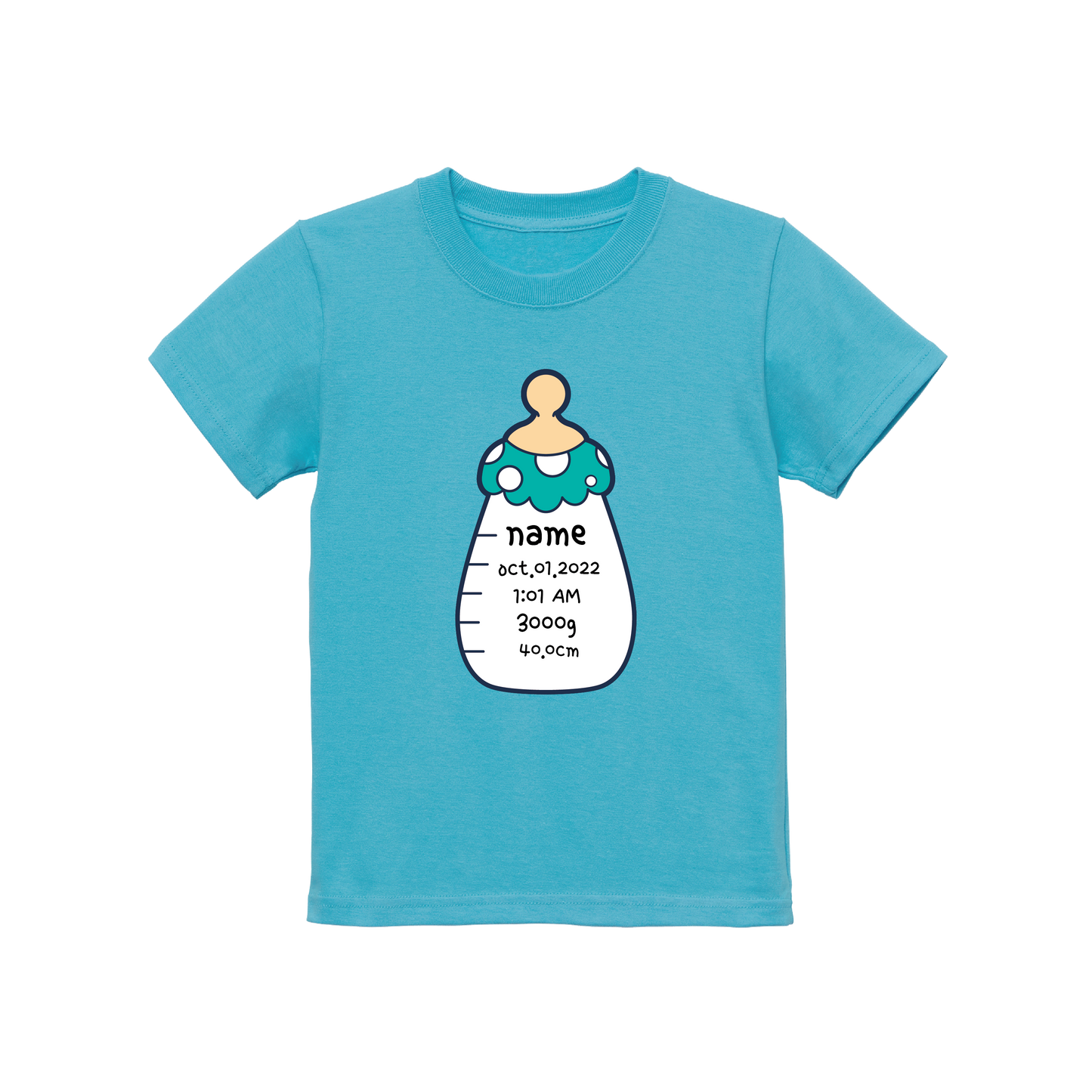 Baby bottle t-shirt (aqua blue)
